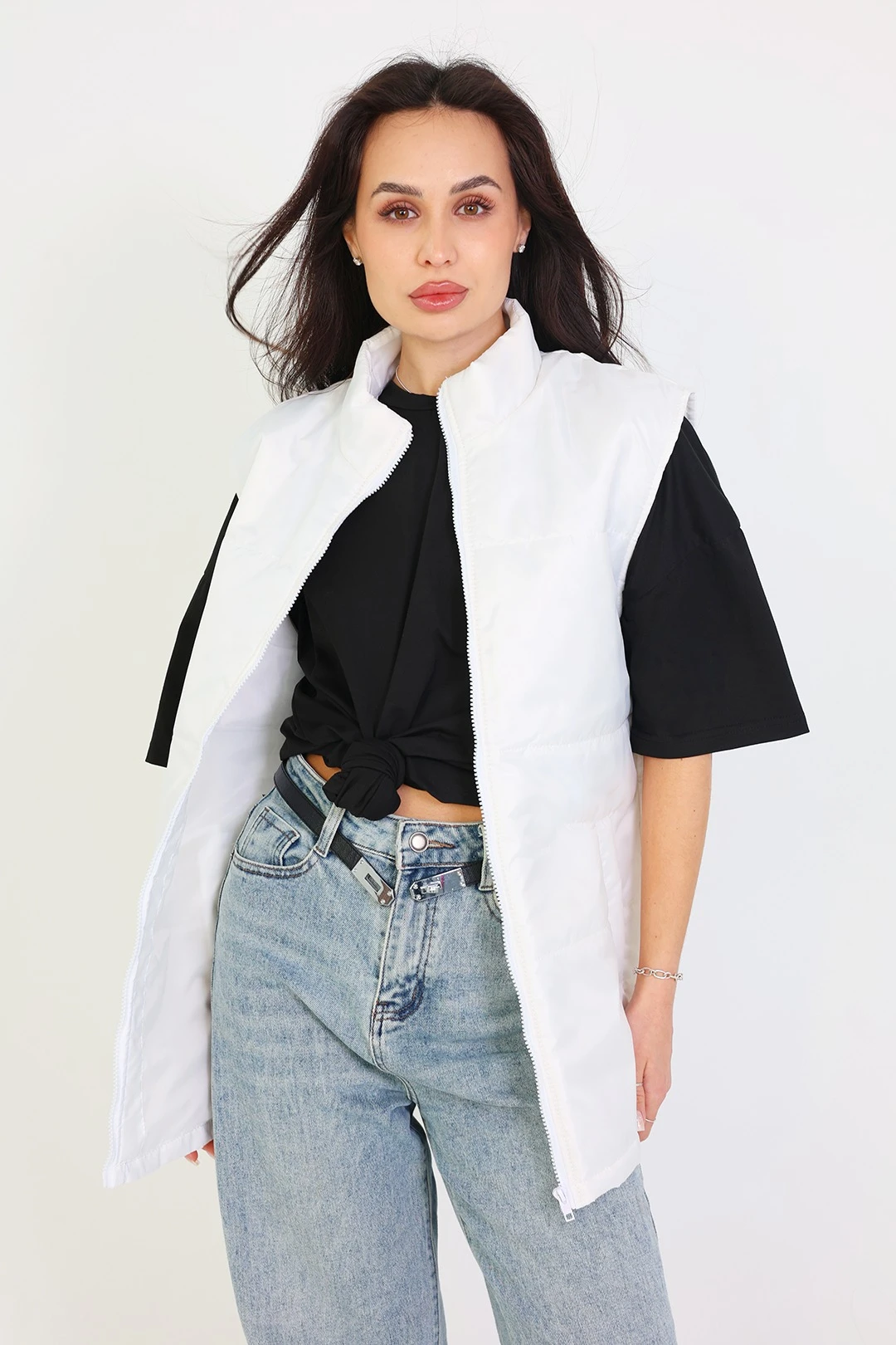 Жилет Оливер унисекс, однотонный белый#1