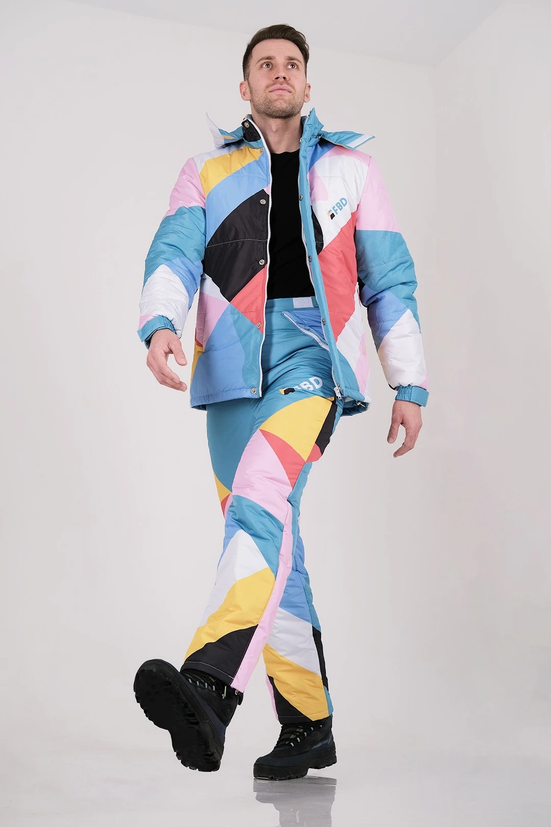 Куртка Винтер с капюшоном на синтепоне унисекс, с полной запечаткой "FBD"#2