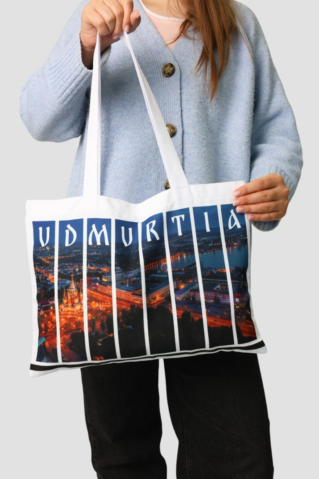 Сумка Лайт из габардина 40х30 см, с принтом "Udmurtia"#1 Сумка Лайт из габардина 40х30 см, с принтом "Udmurtia"#1