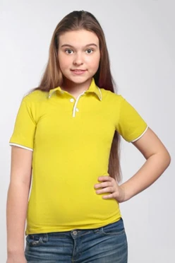 Купить футболку поло Лайн детскую лимонную