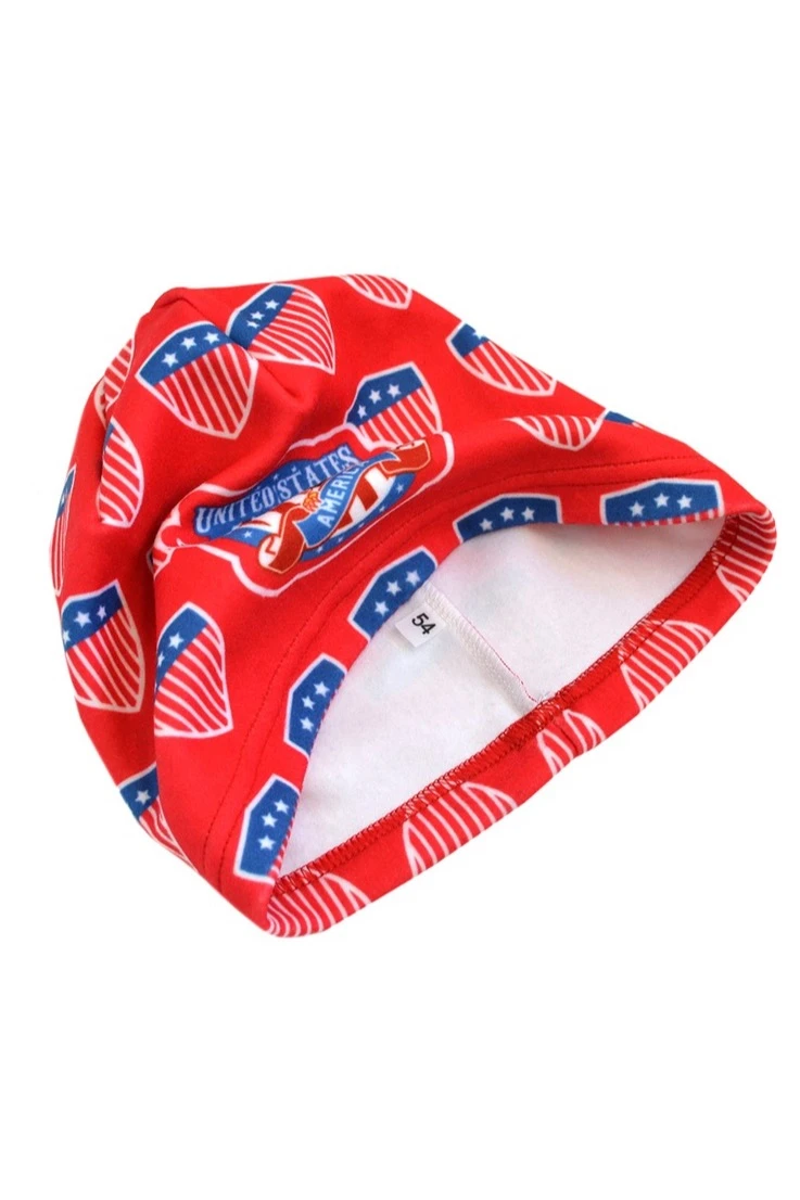 Шапка Лав флисовая однослойная взрослая, с полной запечаткой "USA"#5 Шапка Лав флисовая однослойная взрослая, с полной запечаткой "USA"#5