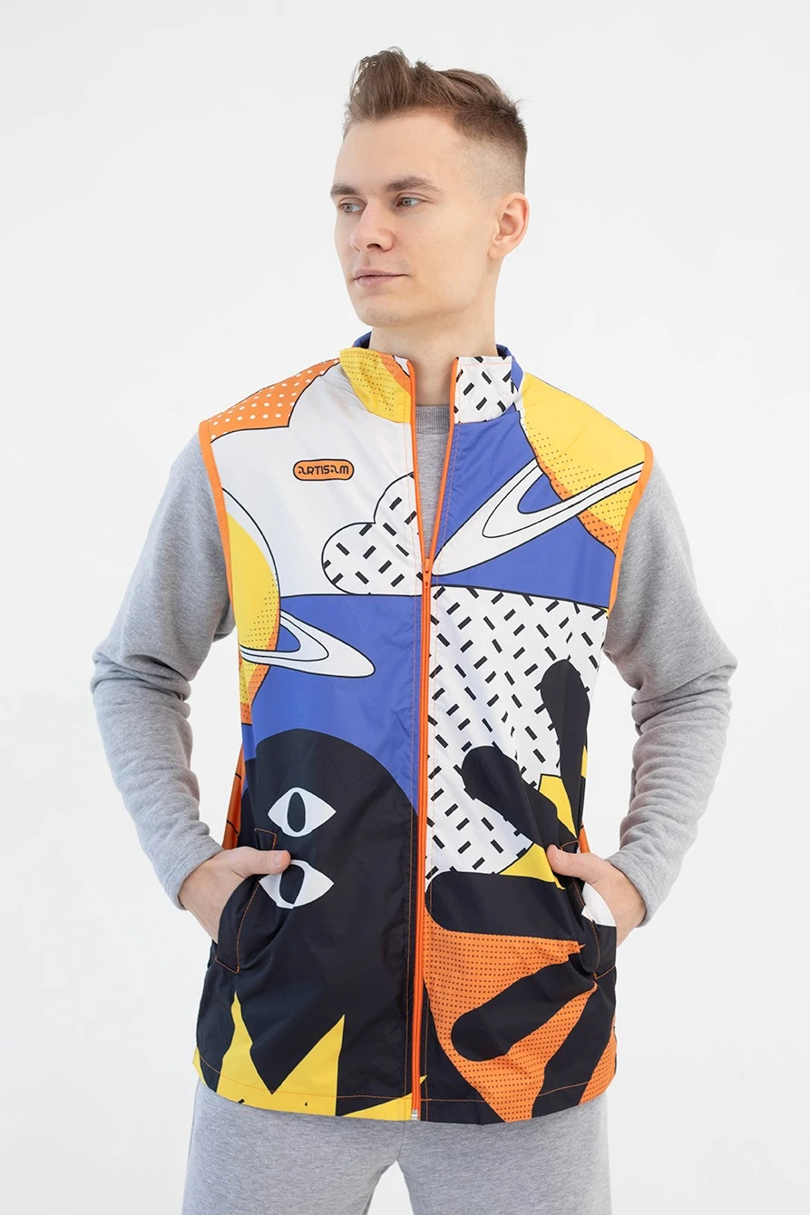 Жилет Брендон без капюшона унисекс, с полной запечаткой "Artisam"#3