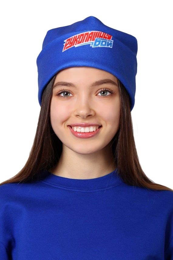 Шапка Лофт флисовая двухслойная взрослая, с полной запечаткой#2