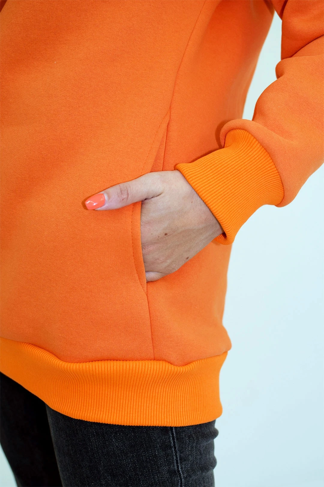 Худи Кинг из футера унисекс, однотонная оранжевая "Planet"#3