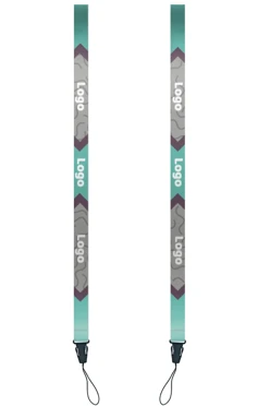 Купить ленту для бейджа атлас ширина 2 см, с фастексом, с печатью "Logo 2"