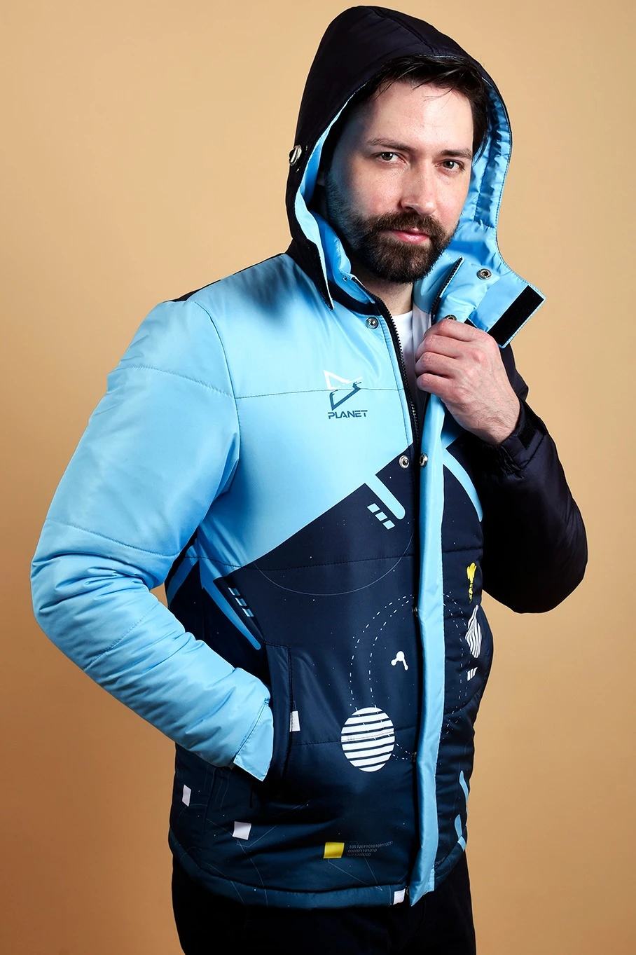 Купить куртку Винтер унисекс с полной запечаткой "Outer space"