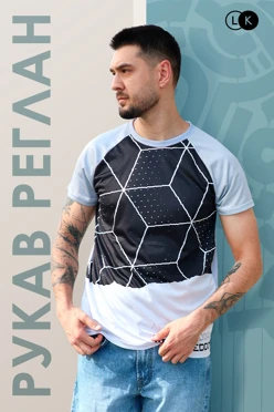 Купить футболку Спэйс унисекс из ложной сетки 130 с полной запечаткой