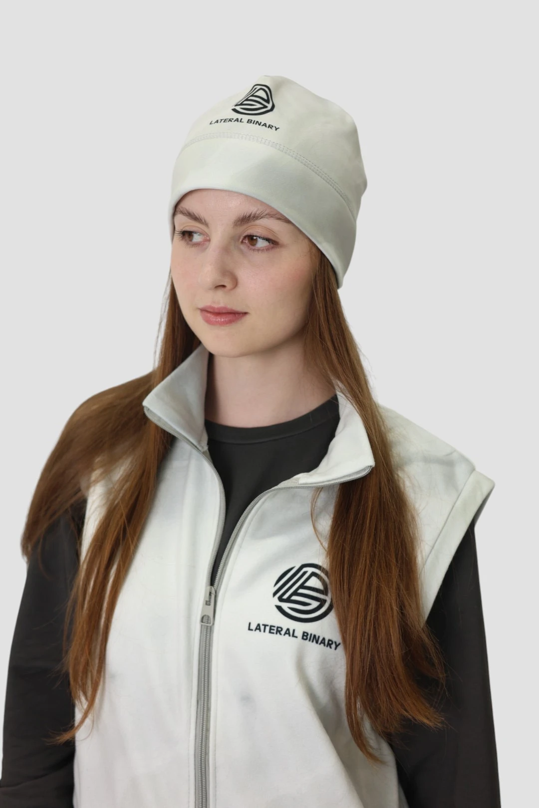 Шапка Лав флисовая однослойная взрослая, с полной запечаткой "Later Binary"#1