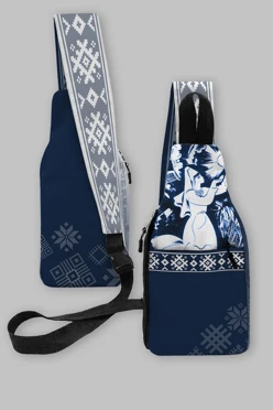 Купить рюкзак Скаут на одно плечо 17х38х9 см, с принтом "The blue of Udmurtia"