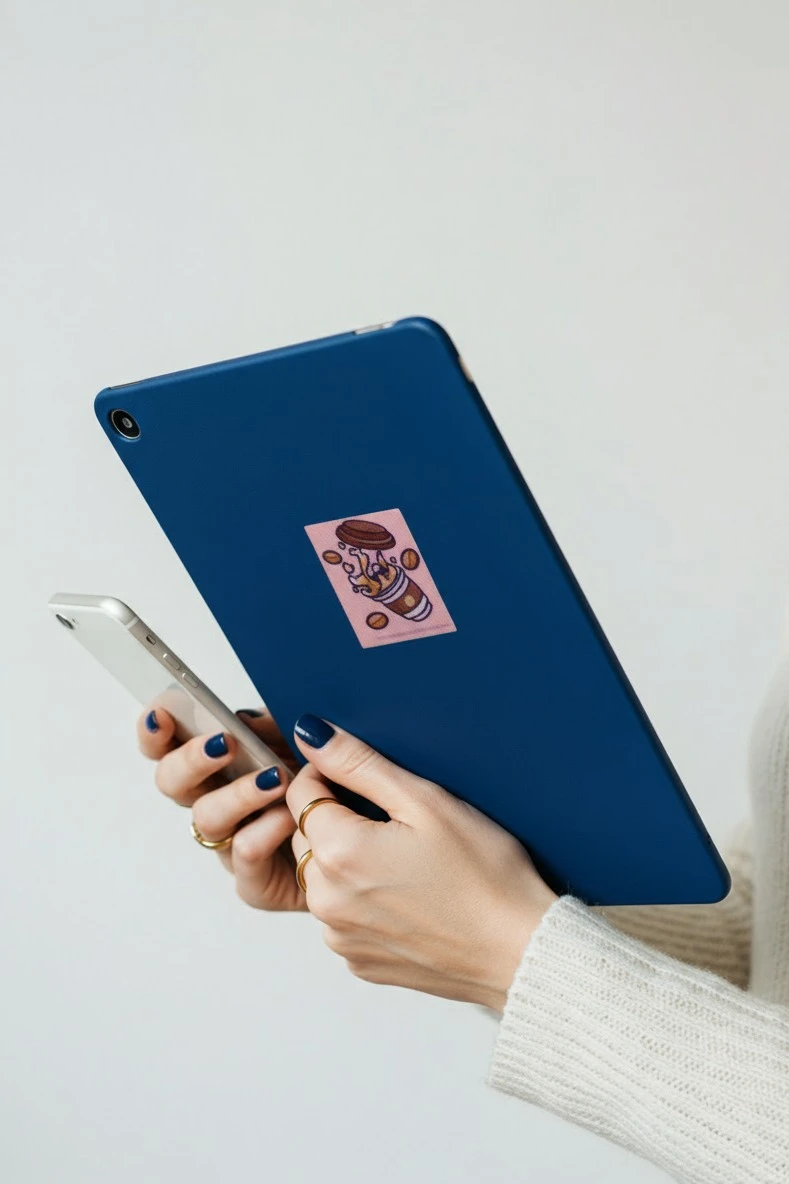 Наклейка-стикер Прямоугольник 3х4 см с печатью "Coffee"#1