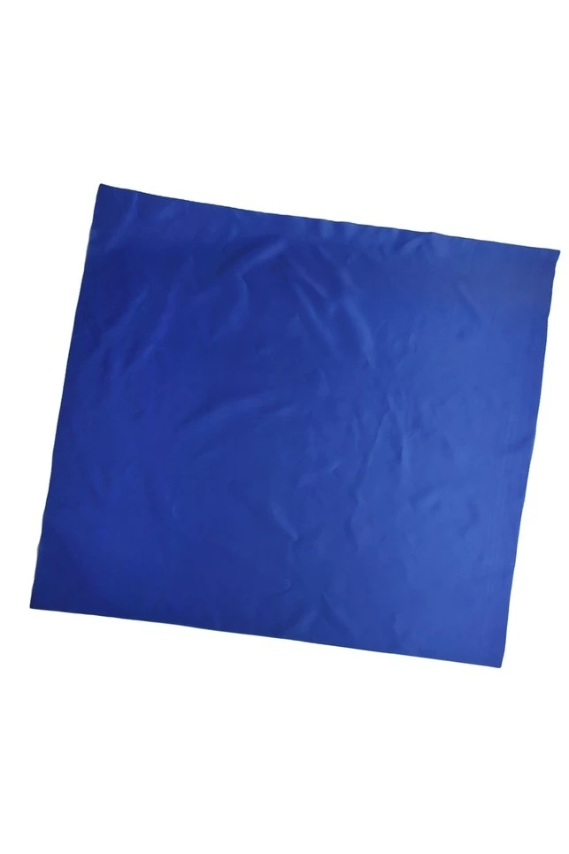 Платок Фантазия из шелка расцвечивания 80х80 см, однотонный синий#2