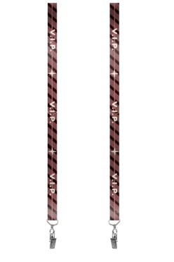 Купить ленту для бейджа атлас ширина 2 см, с клипсой, с печатью "VIP"