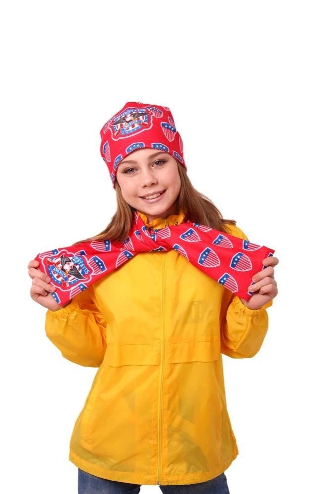 Шарф двухслойный утепленный 15х100 см, с полной запечаткой "USA"#1 Шарф двухслойный утепленный 15х100 см, с полной запечаткой "USA"#1