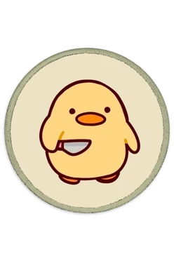 Купить Шеврон Круг печатный из атласа 5х5 см "Duck"