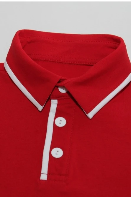 Поло Лайн детская комбинированная красная (хлопок)#3