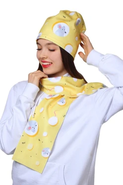 Шарф однослойный утепленный 15х120 см, с полной запечаткой#2