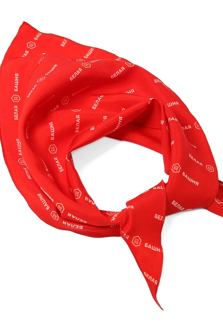 Купить косынку из цветного шелка треугольная "Белая Башня" Купить косынку из цветного шелка треугольная "Белая Башня"